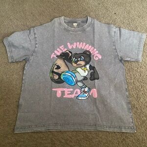The Winning Team couture luxurious line. Gray and Pink Graphic Short Sleeve Tee